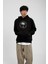 Siyah Yazılı Palmiye Baskılı Kapüşonlu Sweatshirt 2