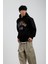 Siyah Eventious Yazılı Kapüşonlu Sweatshirt 5