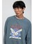 Mavi Kartal Baskılı Sweatshirt 2