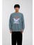 Mavi Kartal Baskılı Sweatshirt 4