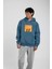 Mavi El Baskılı Kapüşonlu Sweatshirt 1