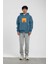 Mavi El Baskılı Kapüşonlu Sweatshirt 3