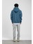 Mavi El Baskılı Kapüşonlu Sweatshirt 4