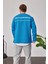 Arkası Yazılı Mavi Sweatshirt 1