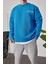 Arkası Yazılı Mavi Sweatshirt 2