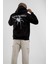Siyah Örümcek Baskılı Kapüşonlu Sweatshirt 1