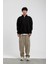 Siyah Yakası Fermuarlı Basic Şardonlu Sweatshirt 1