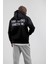 Siyah NM-6090 Baskılı Kapüşonlu Sweatshirt 5