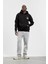 Siyah Grafiti Baskılı Kapüşonlu Sweatshirt 4
