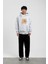 Gri Pota Baskılı Kapüşonlu Sweatshirt 1