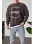 Vintage Yazılı Füme Yıkamalı Sweatshirt 2