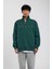 Yeşil Hello Yazılı Yarım Fermuarlı Sweatshirt 2