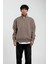 Vizon Yakası Fermuarlı Basic Şardonlu Sweatshirt 3