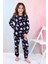Isob Siyah Kuromi Desenli %100 Pamuk Kız Çocuk Pijama Takımı 3-13 Yaş 41204-41403-S 2