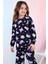 Isob Siyah Kuromi Desenli %100 Pamuk Kız Çocuk Pijama Takımı 3-13 Yaş 41204-41403-S 3