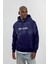Lacivert NM-6090 Baskılı Kapüşonlu Sweatshirt 4