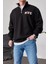 Nyc Yakası Fermuarlı Siyah Sweatshirt 2