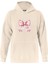Powder Pink Baskılı Kapüşonlu Içi Yumuşak Polarlı Oversize Sweatshirt - Bej 1