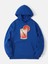 Orange Cocktail Baskılı Kapüşonlu Içi Yumuşak Polarlı Oversize Sweatshirt - Saks Mavisi 1
