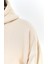 You Are Baskılı Kapüşonlu Içi Yumuşak Polarlı Oversize Sweatshirt - Bej 4