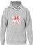 Powder Pink Baskılı Kapüşonlu Içi Yumuşak Polarlı Oversize Sweatshirt - Gri 1