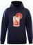 Orange Cocktail Baskılı Kapüşonlu Içi Yumuşak Polarlı Oversize Sweatshirt - Lacivert 1