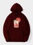 Orange Cocktail Baskılı Kapüşonlu Içi Yumuşak Polarlı Oversize Sweatshirt - Bordo 1