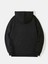 Powder Pink Baskılı Kapüşonlu Içi Yumuşak Polarlı Oversize Sweatshirt - Siyah 2