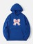 Powder Pink Baskılı Kapüşonlu Içi Yumuşak Polarlı Oversize Sweatshirt - Saks Mavisi 1