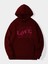 Theree Love Baskılı Kapüşonlu Içi Yumuşak Polarlı Oversize Sweatshirt - Bordo 1