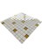 Mutfak Tezgah Arası, Havuz, Banyo, Sauna, Spa, ve Yaşam Alanlarının Tüm Yüzeyleri İçin. 23X23MM Beyaz-Altın Sim Karışım 30X30CM. Fileli Kristal Cam Mozaik. 3