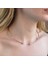 Baget ve Damla Taşlı Rose Gold Kaplama Choker Gümüş Kolye 1