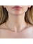 Baget ve Damla Taşlı Rose Gold Kaplama Choker Gümüş Kolye 2