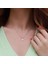Yıldız Figürlü Zirkon Taşlı Mine Işli Rose Gold Kaplama Gümüş Kolye 1