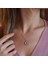 Renkli Zirkon Taşlı Yıldız Rose Gold Kaplama Gümüş Kolye 1