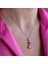 Renkli Swarovski Taşlı Rose Gold Kaplama Gümüş Kolye 4