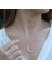 Zirkon Taşlı Rose Gold Kaplama Ay Gümüş Kolye 1