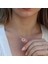 Mavi Zirkon Taşlı Rose Gold Kaplama Lodestar Gümüş Kolye 3