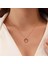 Yıldız Hilal Renkli Zirkon Taşlı Rose Gold Kaplama Gümüş Kolye 1