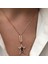 Yıldız Model Taşlı Rose Gold Kaplama Gümüş Kolye 3
