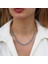 Sıra Turkuaz Taşlı Rose Gold Gümüş Kolye 3