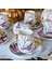 Floral Renkli Yaldızlı 6 Kişilik Kahve Fincan Takımı POR-101737 1