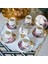 Floral Renkli Yaldızlı 6 Kişilik Kahve Fincan Takımı POR-101737 5