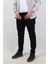 Slim Fit Erkek Kot Pantolon Tırnaklı Siyah 2
