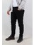 Slim Fit Erkek Kot Pantolon Tırnaklı Siyah 3