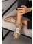 Lera Kadın Bej Cilt Yılan Desenli Sneaker 3
