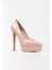 Kadın Pudra Rugan Yüksek Topuklu Abiye Ayakkabı 2