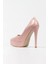 Kadın Pudra Rugan Yüksek Topuklu Abiye Ayakkabı 4