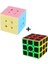 2 Adet 3x3 Zeka Sabır Küpü Karbon Fiber ve Pastel Renkli Profesyonel Speed Cube 1