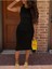 Kadın Bodycon Midi Boy Dalgıç Oks Elbise 2